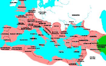 The Roman Empire at its maximum expansion